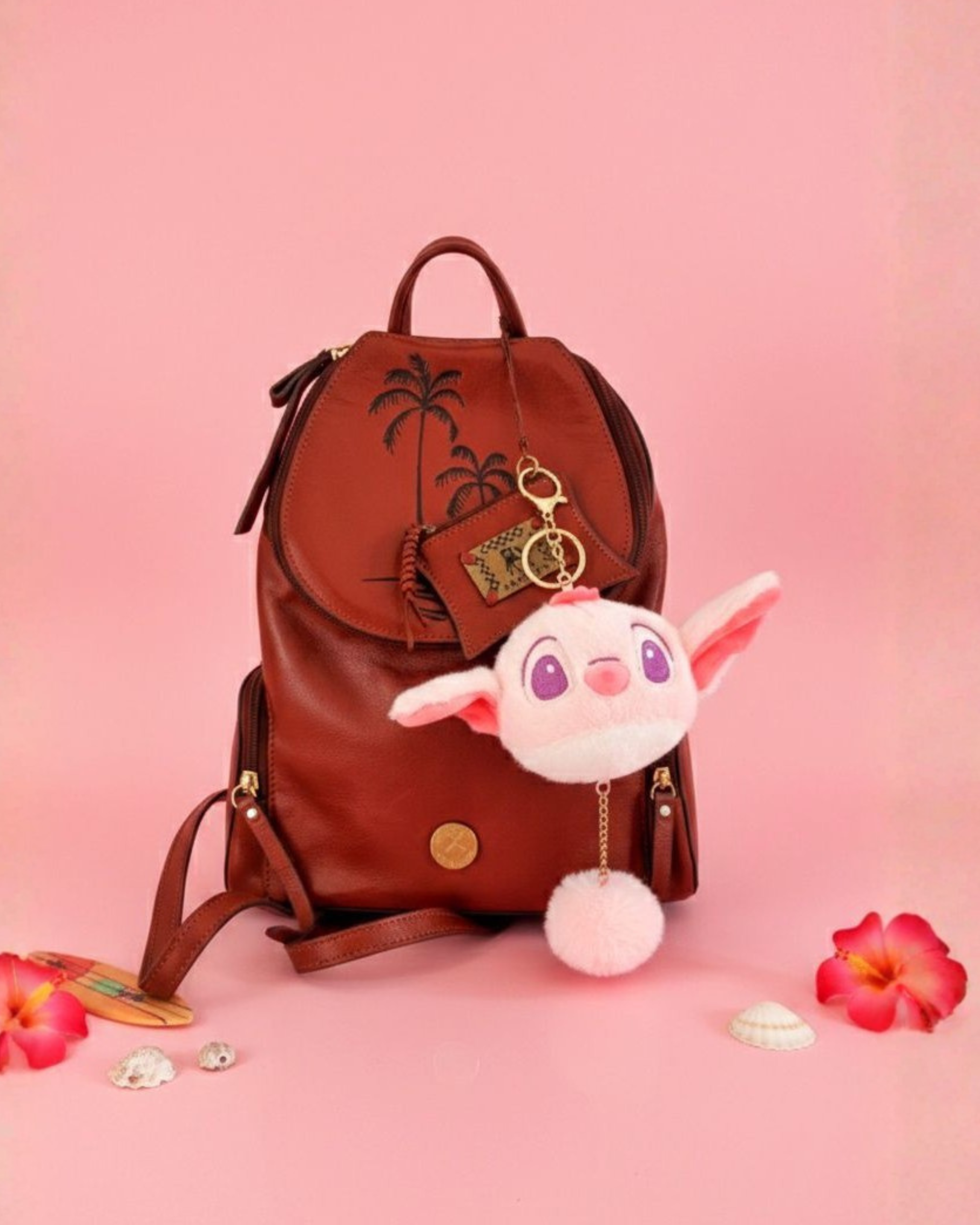 Stitch Plush Bag Charm Soft Toy with Hook - Stitch with Ribbon