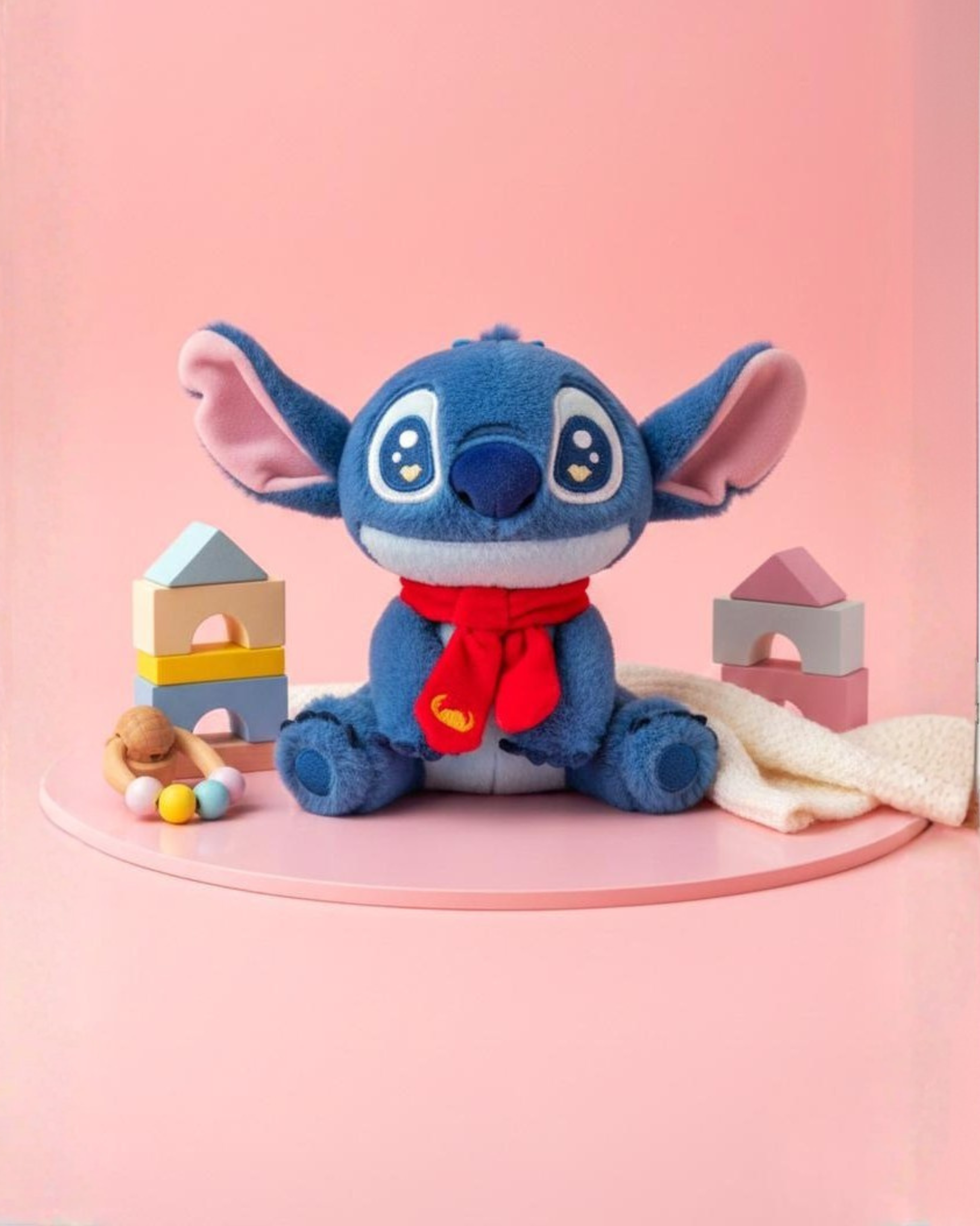 Stitch Plush Bag Charm Soft Toy with Hook - Blue Stitch (Sitting)