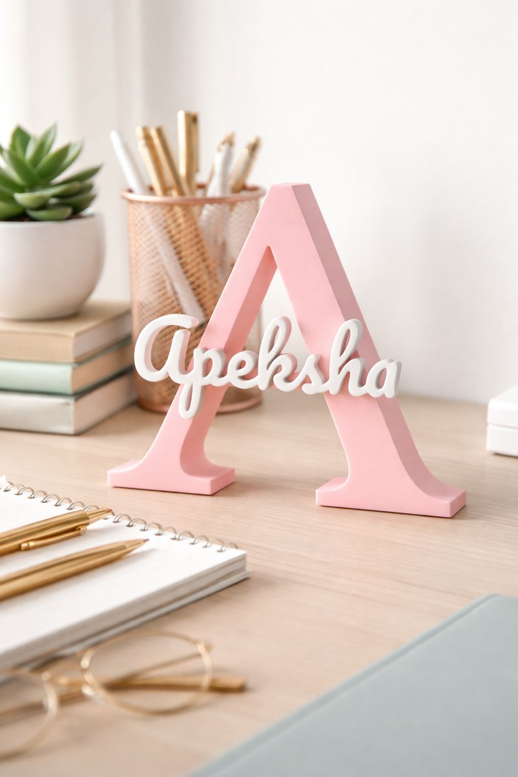 Customized Kids Desk Name Stand | Personalized Name Decor for Study Table