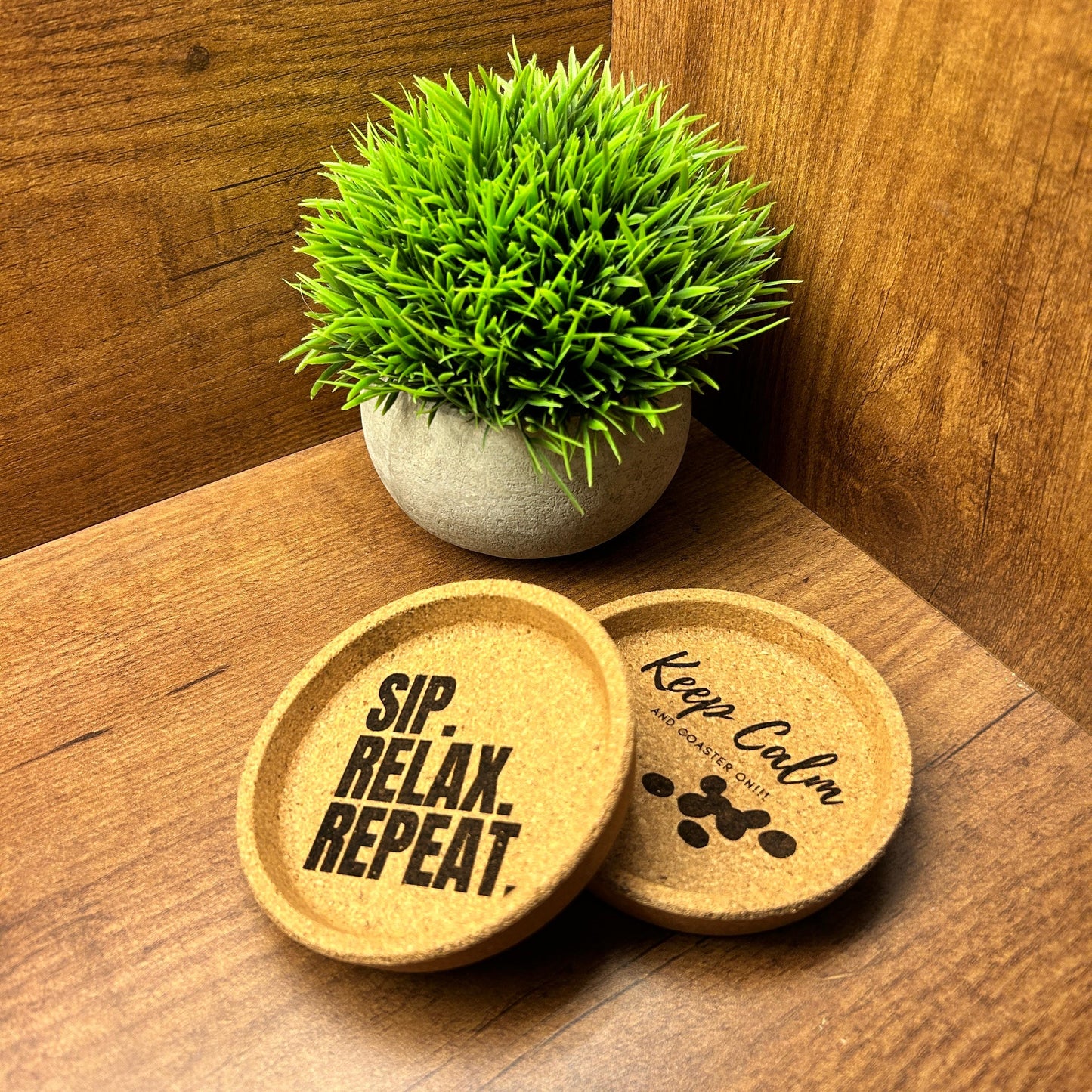 Wooden Engraved Tea Coaster - Lets Make Drinking More Classy!!